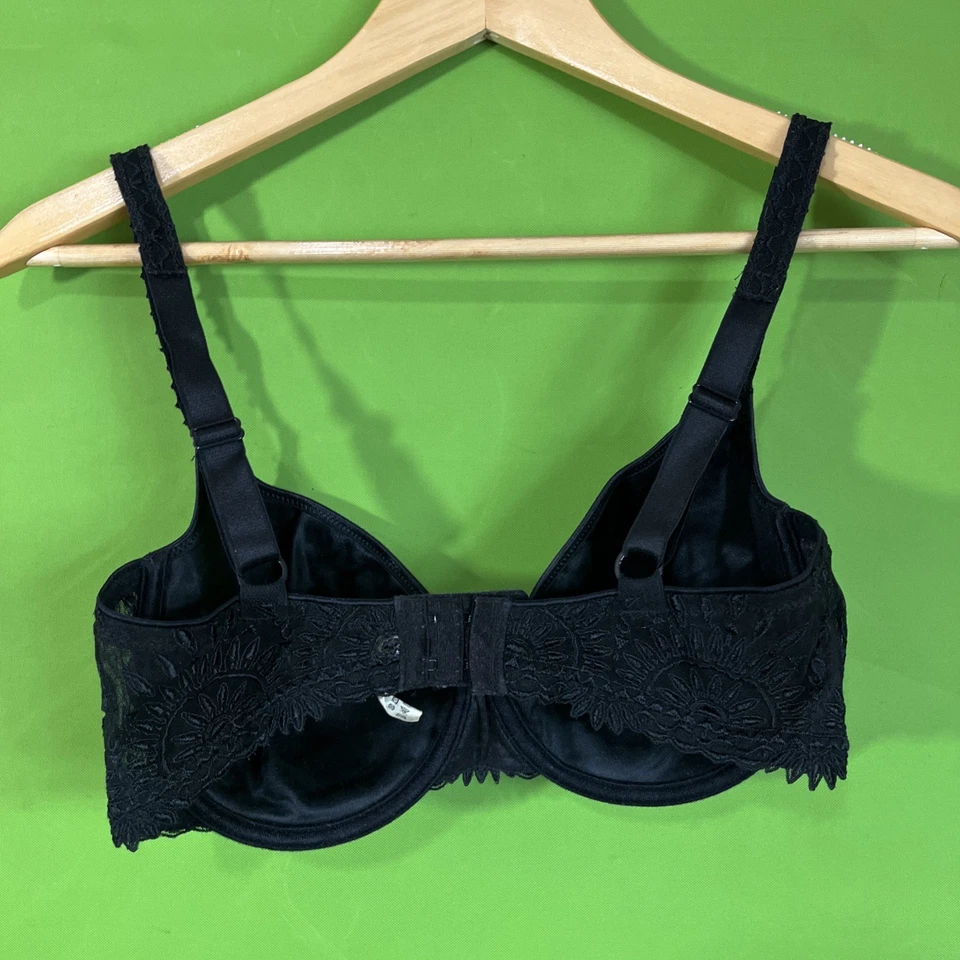 Sujetador 32DDD Chantelle Africa Negro Estilo 2691 Con Aros Borde de Encaje Ligeramente Forrado Foto 3 de 4