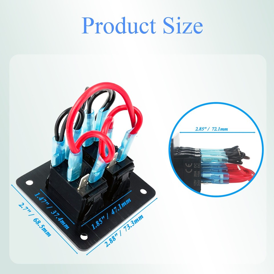 12VWaterproof Beacon Hazard Rocker Switch Panel for Strobe Lights ...