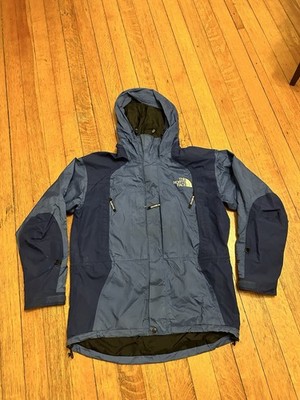 VTG The North Face Men's XL Hooded Gore-Tex Parka Jacket Blue Outdoor 90s