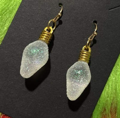 Lightbulb Shaped Earrings. Unique, Party, Cute, Festive. Christmas, Holidays.