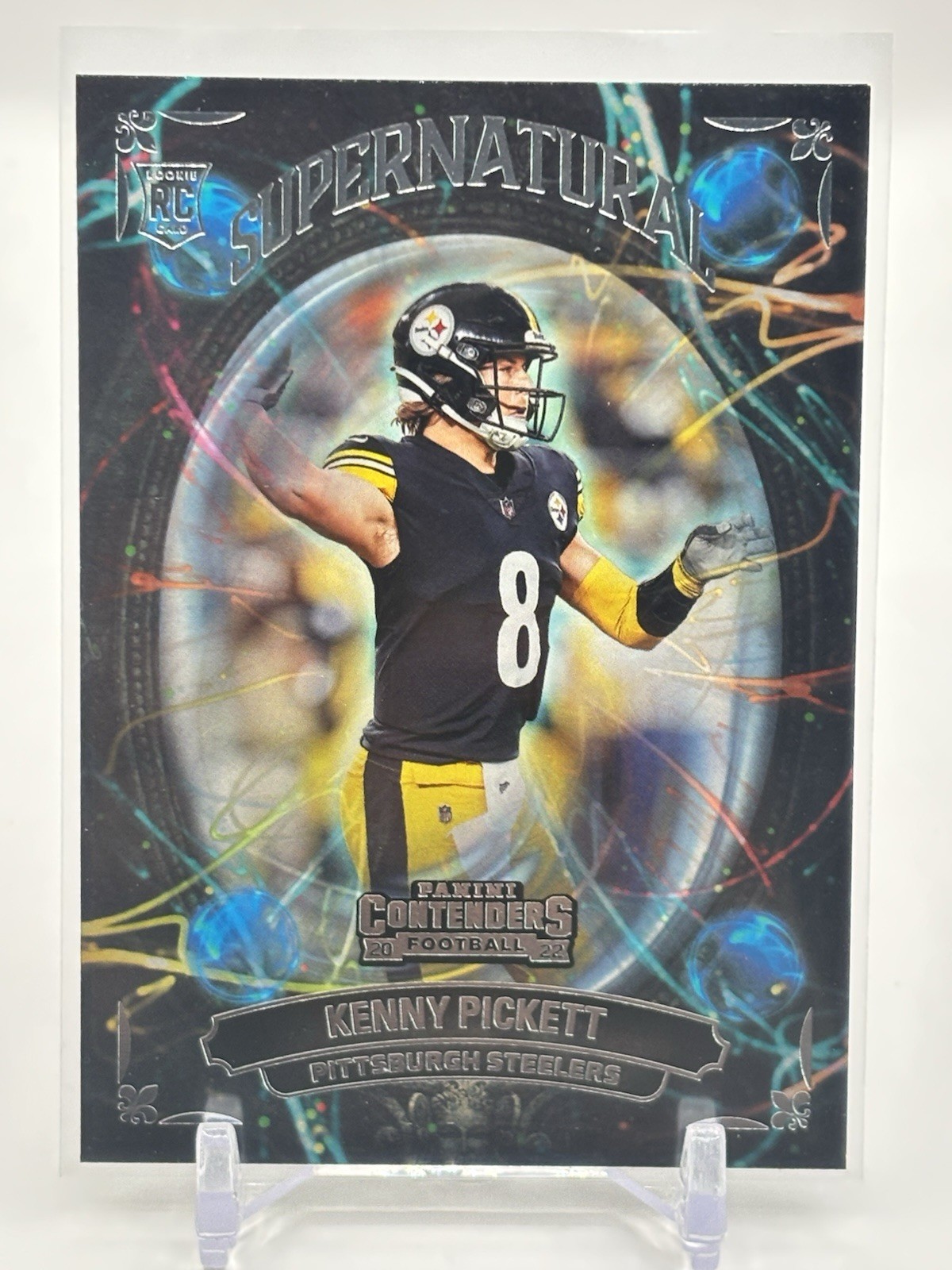 2022 Panini Contenders Football Kenny Pickett #SN-KPI SUPERNATURAL ROOKIE RC