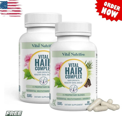 Vital Hair Complex Hair Growth Supplement Biotin & B Vitamin 2 Pack.Exp 2027