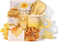 Sunshine Gift Box for Women, Get Well Soon, Birthday, 8pcs, Mug, Socks, Candle