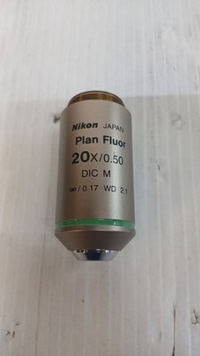 Nikon Plan Fluor 20X/0.50 DIC M  /0.17 WD 2.1 Microscope Objective Lens *READ*