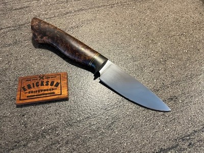 Robert Erickson Tamarack Hunter in M390 and Eucalyptus Burl