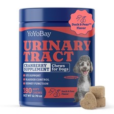 YoYoBay Dog UTI Treatment - 180 Bladder Control Chews, Cranberry blue 
