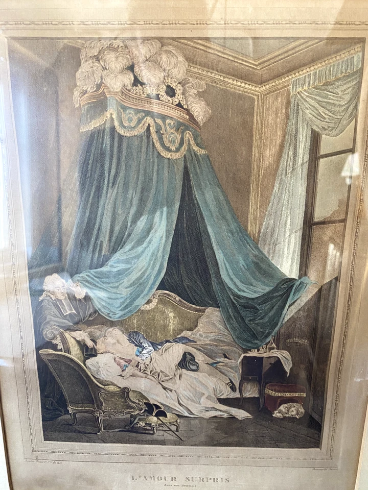 :ORIGINAL RADIERUNG KOLORIERT KUPFERSTICH SCHRIFT BEAUVERLET DIREXIT - Bild 2 von 4