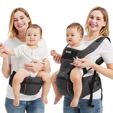 2-in-1 Baby Carrier with Hip Seat  6 Adjustable Carrying Positions  M-Shape...