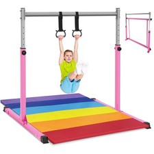 Gymnastics Bar for Kids Ages 3-15  Sturdy Steel Home Gym, Adjustable Height ...