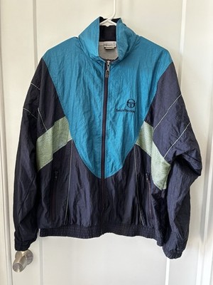 Vtg 90s Men s Sergio Tacchini Windbreaker Track Jacket Colorblock Sz 42