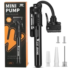 	Bicycle Pump Mini Bike Pump - Aluminum Alloy Cycle Pump for Presta & Schrader	