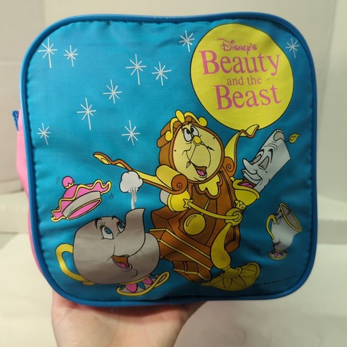 Seltene Die Schöne und das Biest Reisetasche - Vintage 90er Walt Disney Kinder rosa blau - Bild 2 von 15