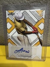 2023 AIDEN HARRIS LEAF PERFECT GAME BLANK BACK YELLOW 1/1 Auto 