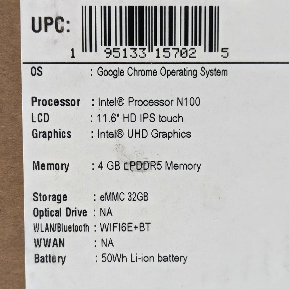 Acer Chromebook Spin 511 R756T-C822 11.6" N100 4GB DDR5 32GB eMMC Chrome OS - Image 4 of 4