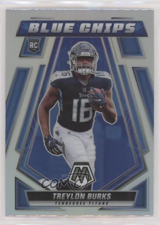 2022 Panini Mosaic Blue Chips Silver Prizm Treylon Burks #BC-10 Rookie RC 0e50