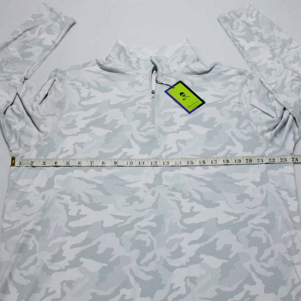 Pullover Robert Graham Nuevo con Etiquetas Faro 1/4 Cremallera Talla L en Blanco/Gris Camuflaje Mezcla de Poliéster Foto 4 de 4
