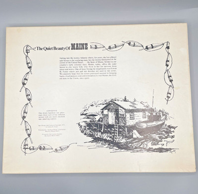 Coastal Maine Placemat Napkin Boxed Set Edwin Foster Art Kitchen Decor Y2K Era