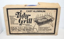 Vintage Tidy Grill Cast Aluminum W Top Grate Fold-flat Legs Travelpicnic