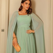 Shawl Square Collar Backless Evening Dresses Floor-Length Strapless Prom Dress