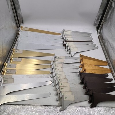 Lot Of 6  8  10  & 12  Metal Shelf Support Track Double Slot Aluminum Brackets