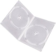 Maxtek 7mm Slim Clear Double CD/DVD Case, 100 Pieces Pack. 2 Discs Capacity...