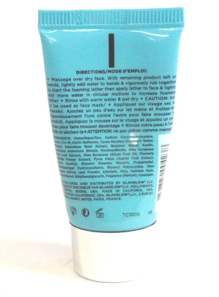 NUEVO GLAMGLOW ThirstyCleanse 0,5 oz Limpiador Hidratante Diario Tamaño Muestra de Viaje Foto 2 de 2