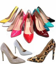 Women's Sexy Slip On Patent Pointy Toe Stiletto Pumps Shoes Size 5.5 - 11 NEW
