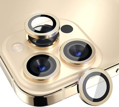 For iPhone 17 E /16 E 15/14/13 Tempered Glass Camera Lens Protector Metal Ring