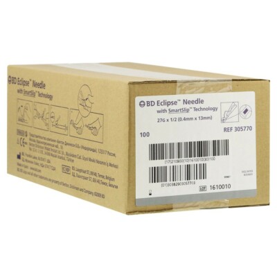 BD Eclipse Sicherheitsinjektion Kanüle 27G  1/2   100 Stück