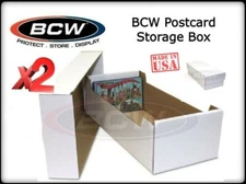 2 Quality BCW Postcard Storage Cardboard Box For 700 Postcards / 150 Toploaders