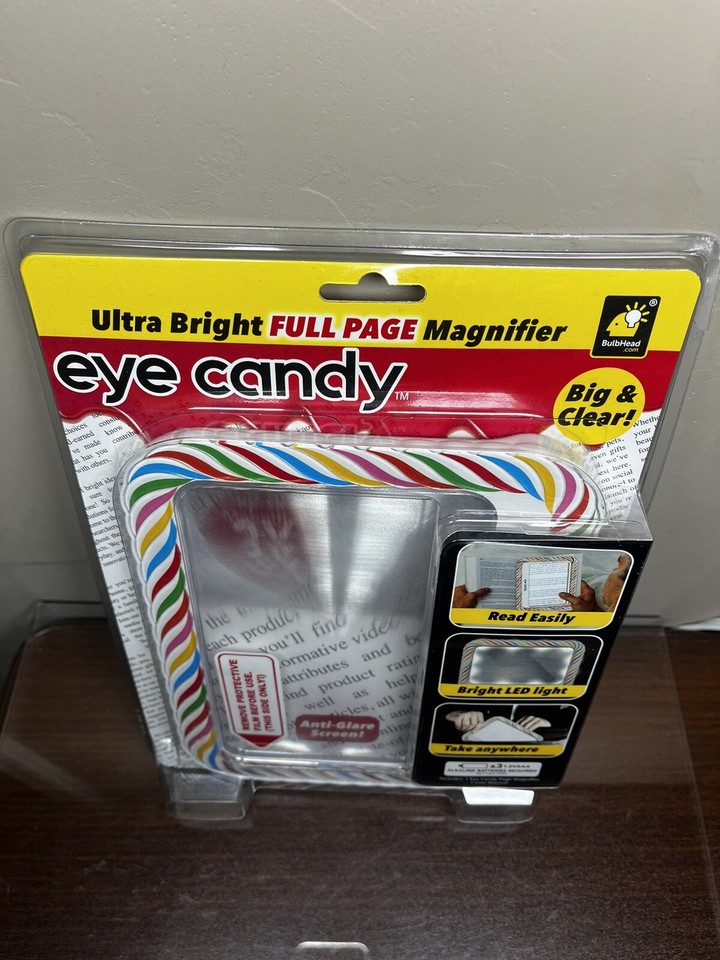 Eye Candy UltraBright FullPage Magnifier, As Seen On TV, Magnifies Up