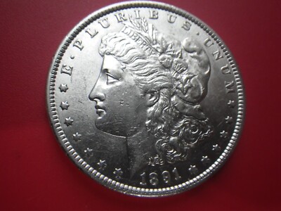 1891P Morgan Silver Dollar, UNC/BU/MS++++2 Sided Luster-Rare Date-Sharply Struck