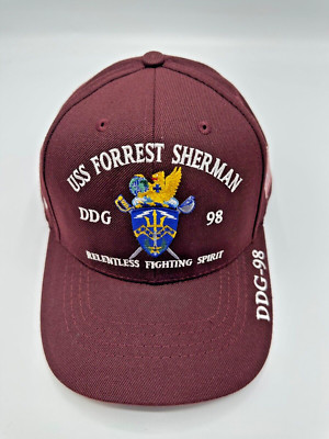 USS Forrest Sherman DDG 98 CSTT Logo The Corps Bordo Baseball Cap Hat One Size