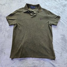 Polo Ralph Lauren Mens L Polo Shirt Green Purple Pony Logo Classic Fit Casual