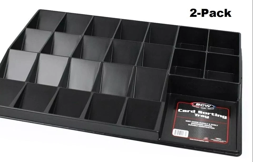 NEW 2-PACK BCW Black Card Sorting Tray Organizer Holder for Sports Trading Cards - Image 3 of 3