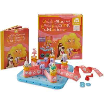 GOLDIE BLOX & the SPINNING MACHINE BUILDING Game w/ Book, Complete, New In Box!