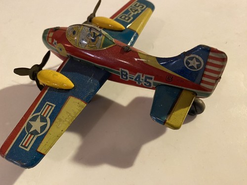Made In Japan Tin Litho B-45 US Air Force twin Engine Military Plane Nice! - Picture 3 of 18
