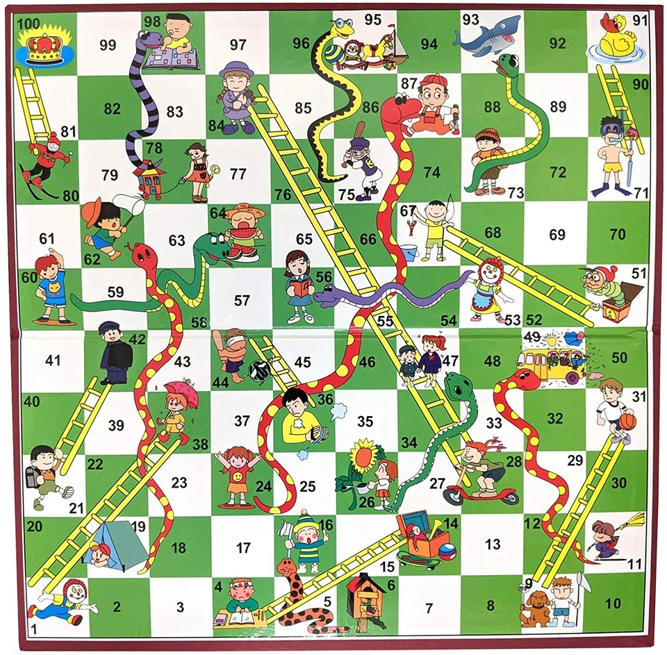Snakes and Ladders Childrens Board Game Large 35cm x 35cm Traditional Family Fun - Image 3 of 4