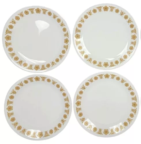 Vtg 1970's Set Of 4 Corning Corelle Bread or Desser Plates Butterfly Gold 6 3/4"
