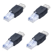 4 x USB Female to Ethernet RJ45 Cat5 Booster Router Wireless Network Adapter