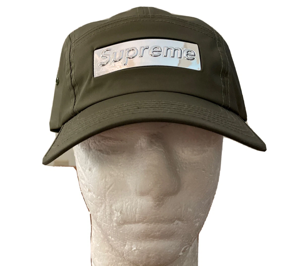 CASQUETTE DE CAMP MIROIR SUPRÊME / OLIVE / OS / FW21 SEMAINE 9 (100% AUTHENTIQUE) NEUVE