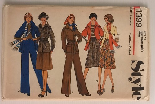 Style 1399 Vintage 70s Sewing Pattern Jacket Skirt Pants Size: 14 - Picture 1 of 9