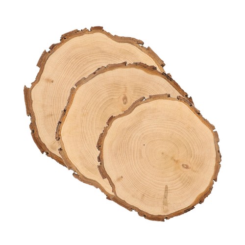 2 x Rindenbrett Baumscheibe Rindenscheibe Holzbrett geschliffen rund D 24-27 cm - Bild 3 von 3