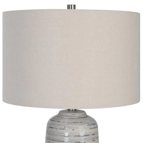 Uttermost Cyclone Contemporary Ceramic Iron and Fabric Table Lamp in Gray - Picture 4 of 10