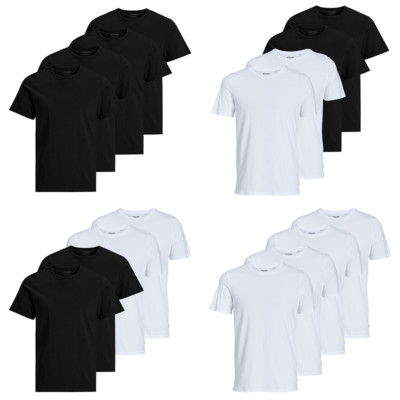 JACK & JONES Herren Basic T-Shirt 4er Pack Rundhals O-Neck Regular aus Baumwolle