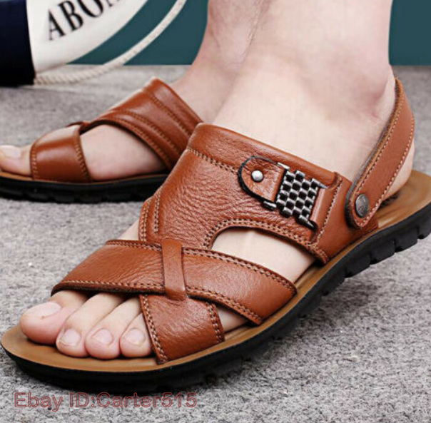 PANTOFOLA D’ORO Sandali estivi uomo pelle regolabili casual ciabatte spiaggia vacanza scarpe piatte