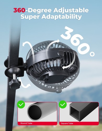 Golf Cart Fan Universal USB Fan for EZGO TXT/RXV Club Car Precedent Tempo Onward - Picture 2 of 12