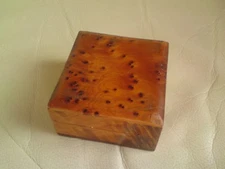 SMALL BURR WALNUT BOX,USED.