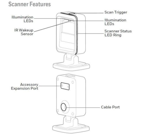 Honeywell 7680GSR-2USB-1-C Genesis XP 7680G Hands-Free 1D/2D USB Barcode Scanner - Picture 14 of 14