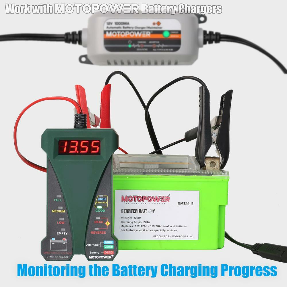 MOTOPOWER MP0514E 12V Digital Car Battery Tester with LCD and LED